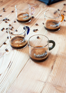 Set of 6 Borosilicate Glass Coffee Cups - 6 Colors