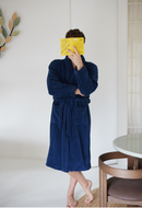 Peignoir éponge - Bleu Nuit liseré Bleu