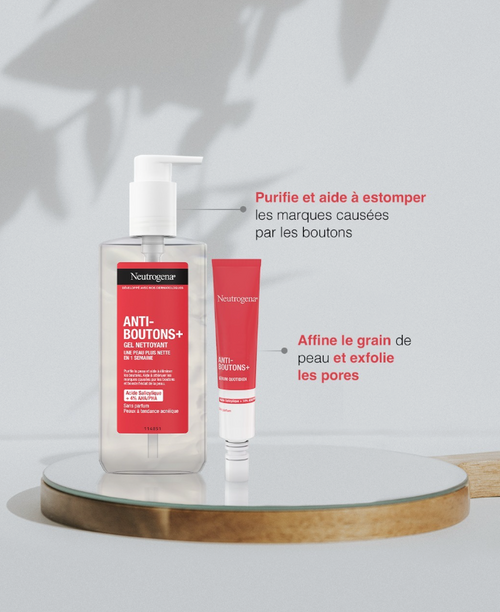 Duo Nettoyage & Traitement Anti-Boutons - Gel Nettoyant Anti-Boutons 200 Ml & Sérum Quotidien Anti-Boutons 30 Ml Neutrogena