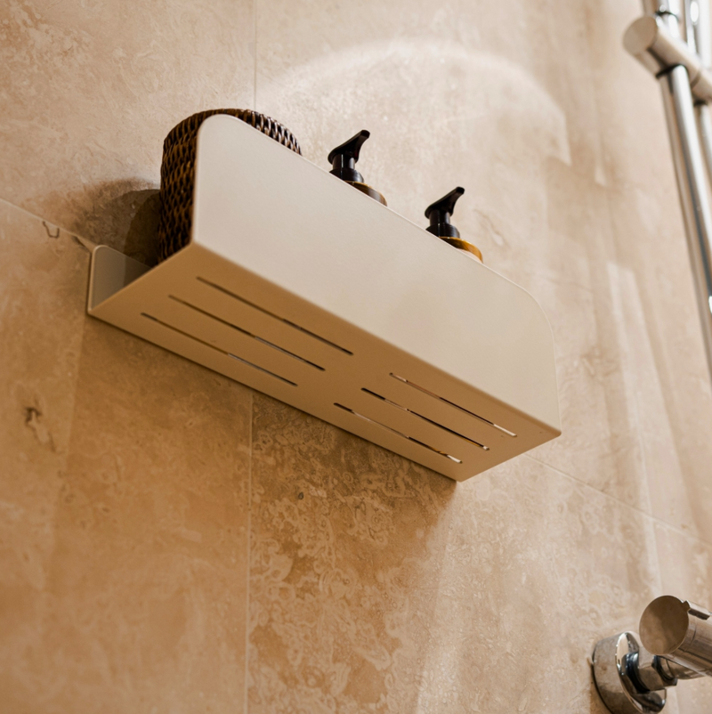 Lot De 2 Étagères De Douche Ressourçant - Crème