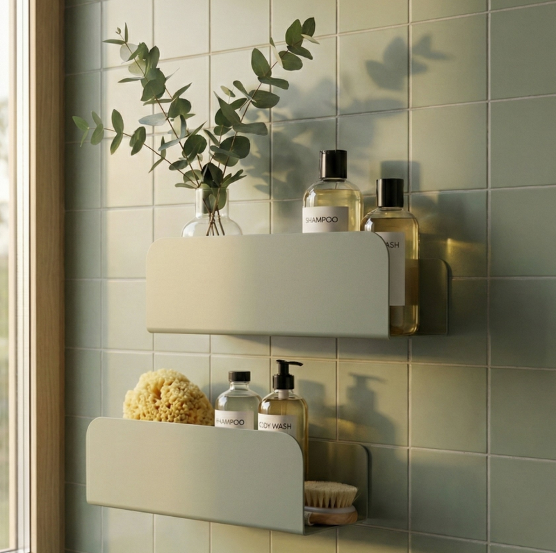 Lot De 2 Étagères De Douche Ressourçant - Vert