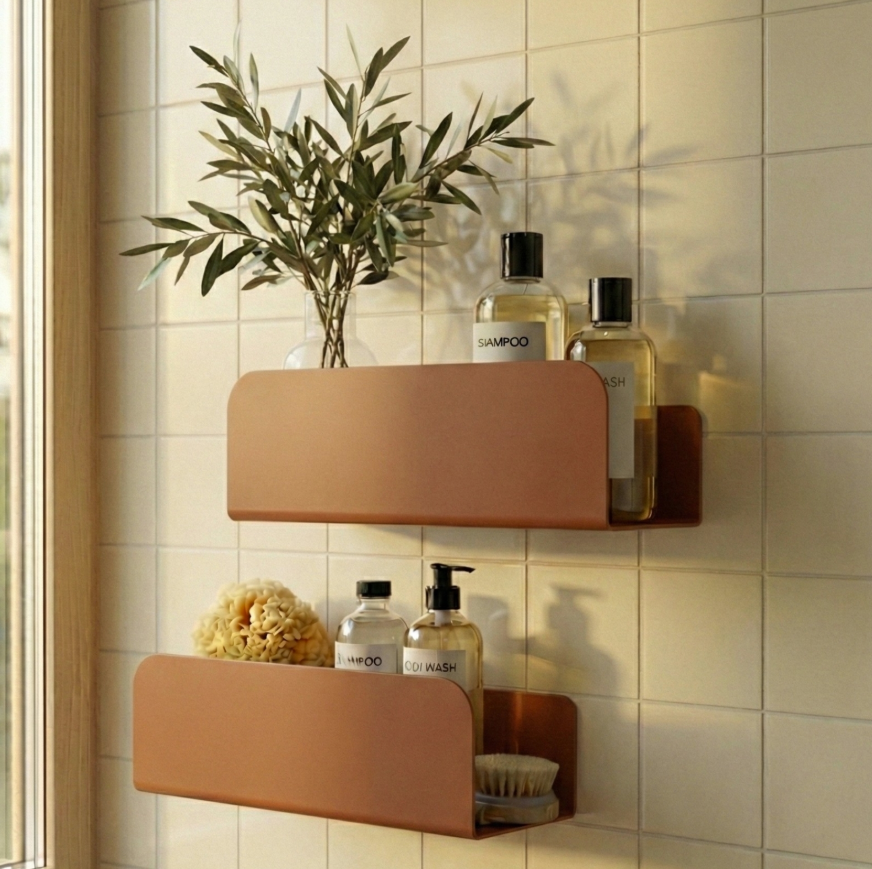 Lot De 2 Étagères De Douche - Le Ressourçant - Terracotta