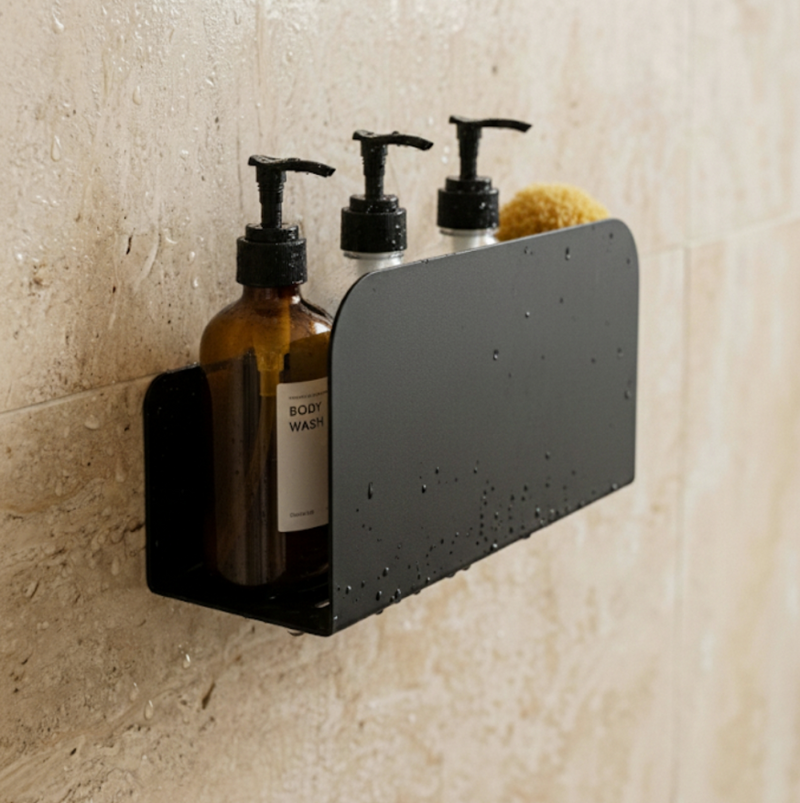 Lot De 2 Étagères De Douche Ressourçant - Noir