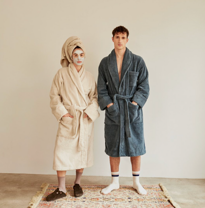 Peignoir De Bain - En Coton Bio - Sable