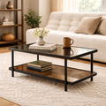 Ora - Mesa de centro - Vidrio ahumado - Negro