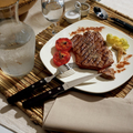 Steak Pizza - Set of 6 Knives and 6 Forks - Black