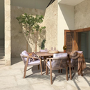 Saona - Ensemble Table Et 6 Fauteuils - Bois D'Acacia