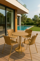 Montauk - Table Set And 4 Table Armchairs - Ocher