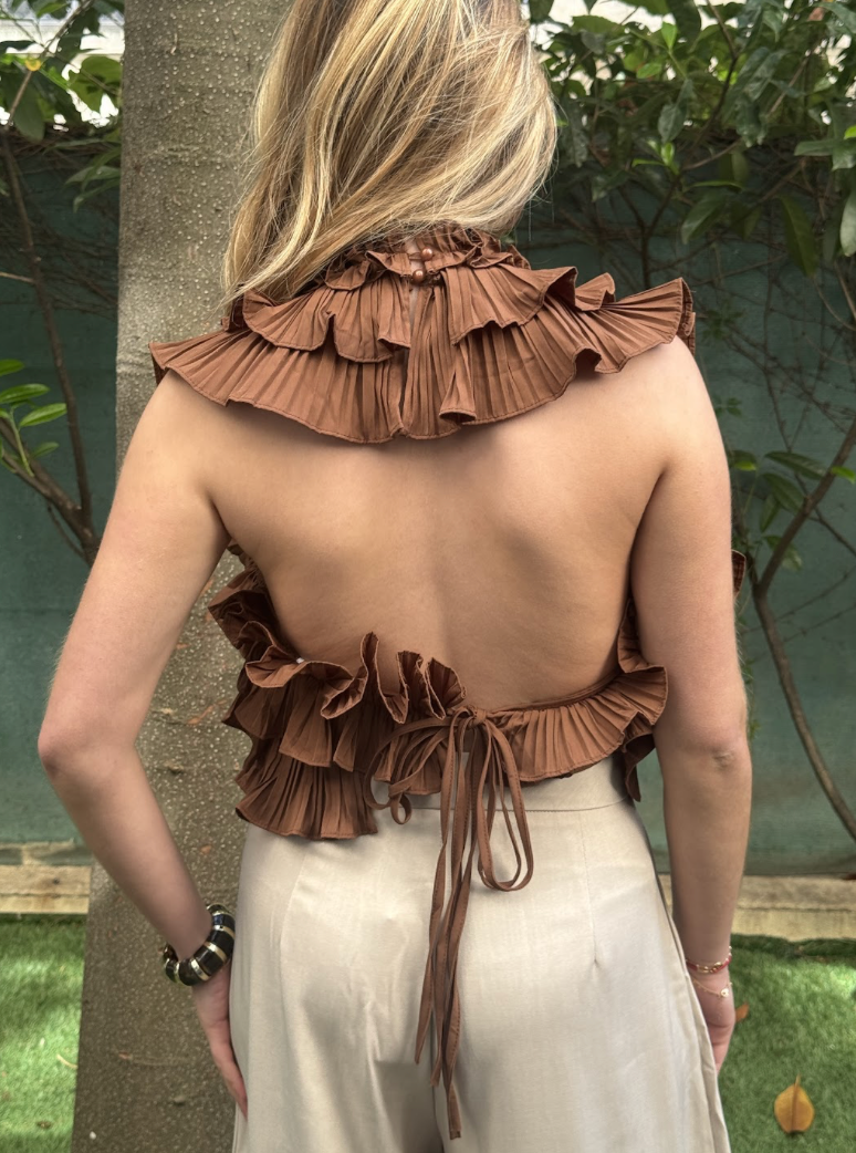 Satine Top - Brown