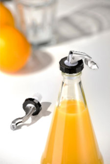 Botelo - Bottle Stopper, 2 Pcs. - Black/Silver