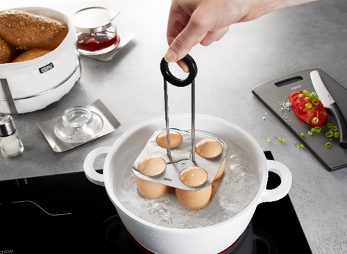 Brunch - "Brunch" Egg Cooking Rack - For 4 Eggs - Black/Silver