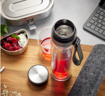 Companion - Companio Glass Water Bottle - Black/Transparent