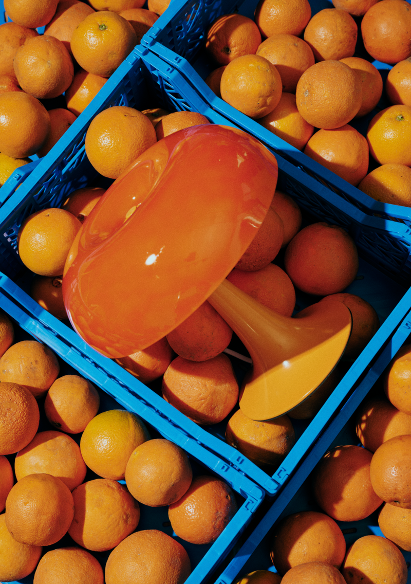Lámpara de mesa Ben de metal "Naranja"