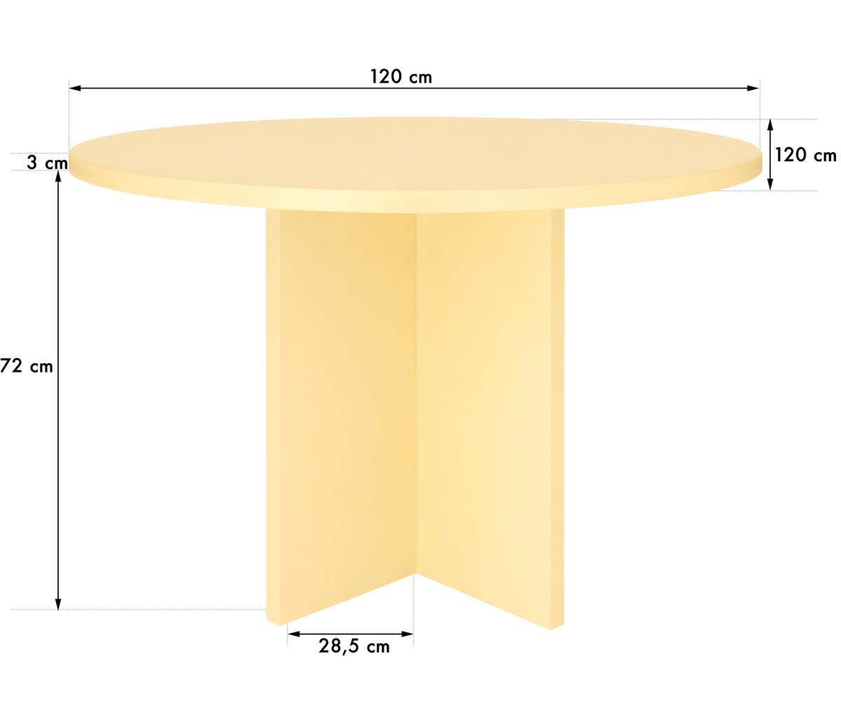 Table À Manger Matilda Ronde 120 Cm Laminé "Butter"