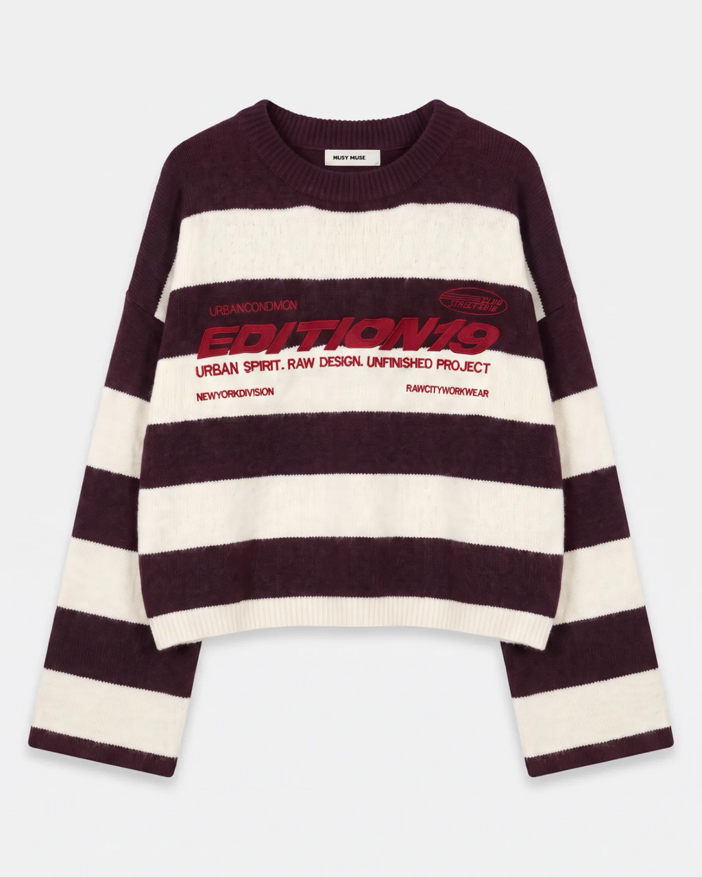 Édition19 Striped Burgundy Jumper