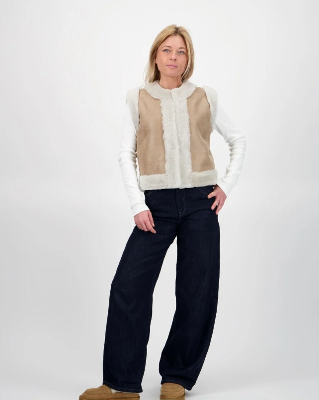 Gilet Peau Lainée Femme Lize