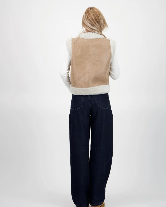 Gilet Peau Lainée Femme Lize
