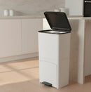 Poubelle À Pédale Tri Sélectif Picea - 70L - Blanc