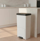 Poubelle À Pédale Tri Sélectif Picea - 70L - Blanc