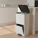 Poubelle À Pédale Tri Sélectif Picea - 70L - Blanc