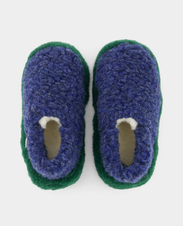 Chaussons Laine Kokon - Vert/Bleu