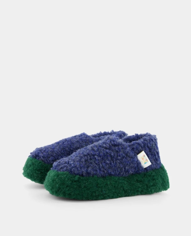 Chaussons Laine Kokon - Vert/Bleu