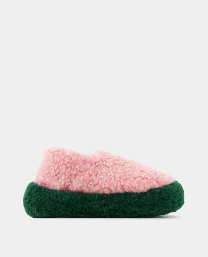 Chaussons Laine Kokon - Rose/Vert