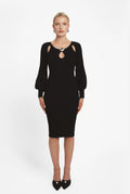 Abito in maglia con cut-out - Nero