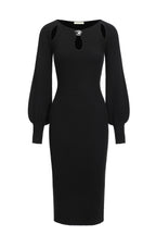 Abito in maglia con cut-out - Nero