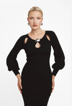 Abito in maglia con cut-out - Nero