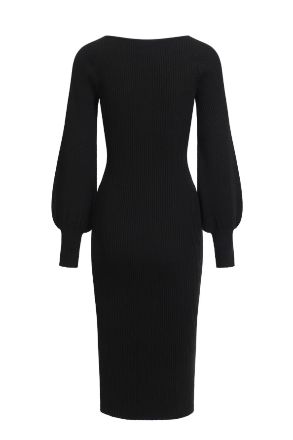 Abito in maglia con cut-out - Nero