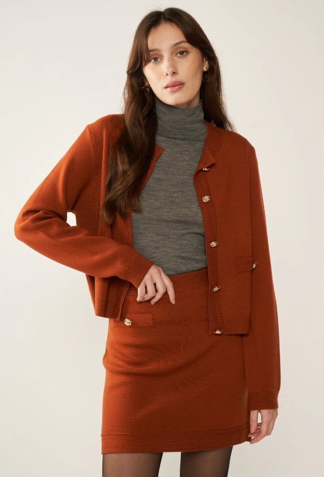 Gilet Maille Fine Melba - Gingembre