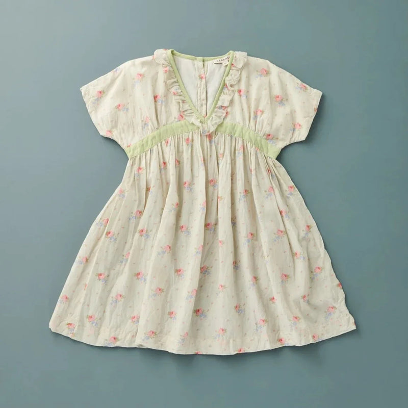 Vestido Caramelo estampado ramo rosa espárragos - Selección caramelo disponible en amaetc.com, concept store eco amigable para niños