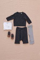 Caramelo - Judd Baby Leggings Pebble/Navy Stripe