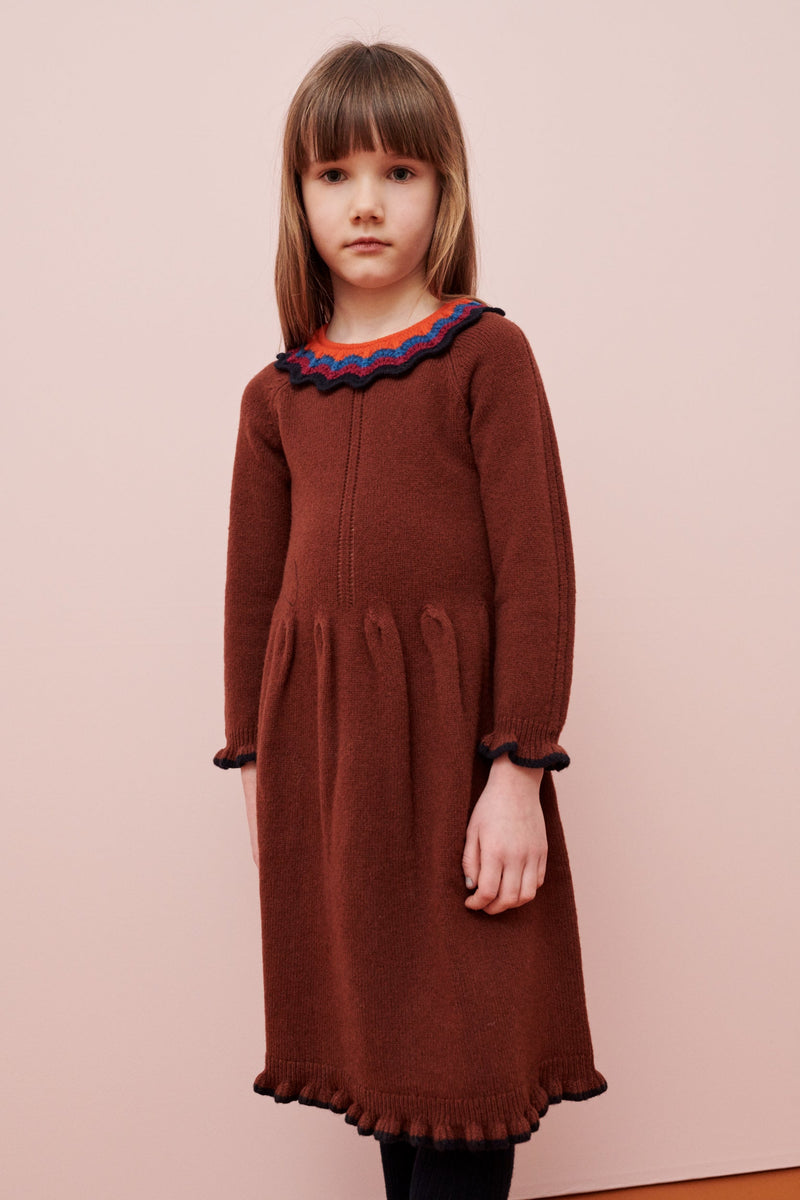Amberley Nutmeg wool dress - Caramel selection available on amaetc.com, eco-friendly concept store for children