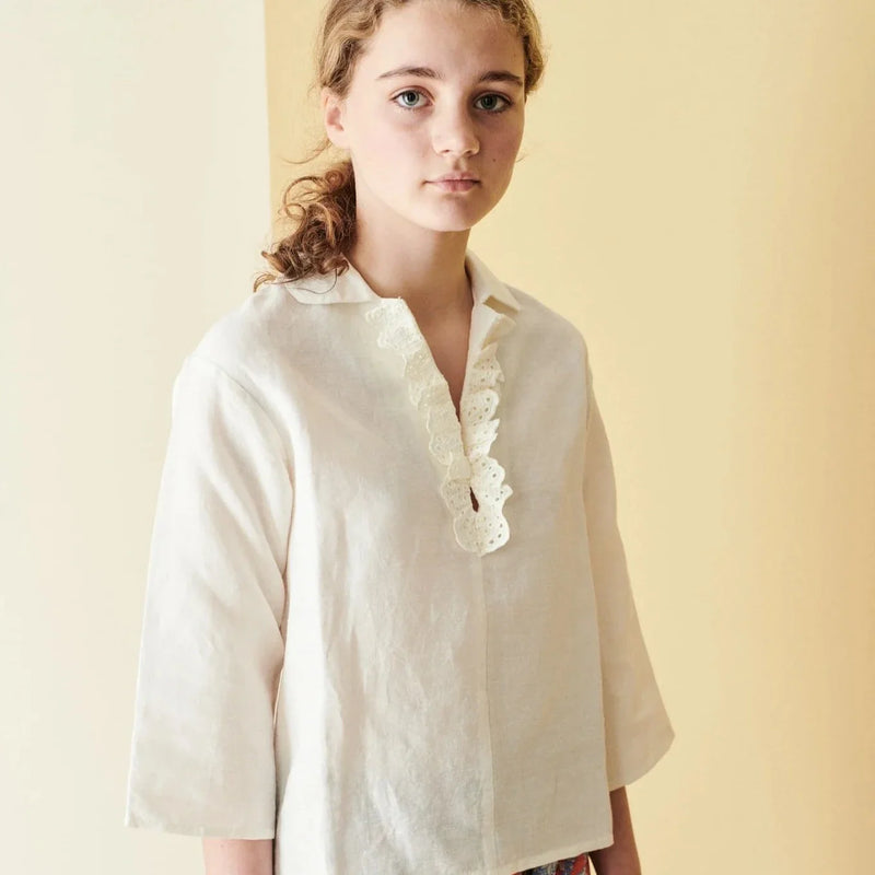 Blusa blanca menta verde - Selección caramelo disponible en amaetc.com, concept store eco-friendly para niños