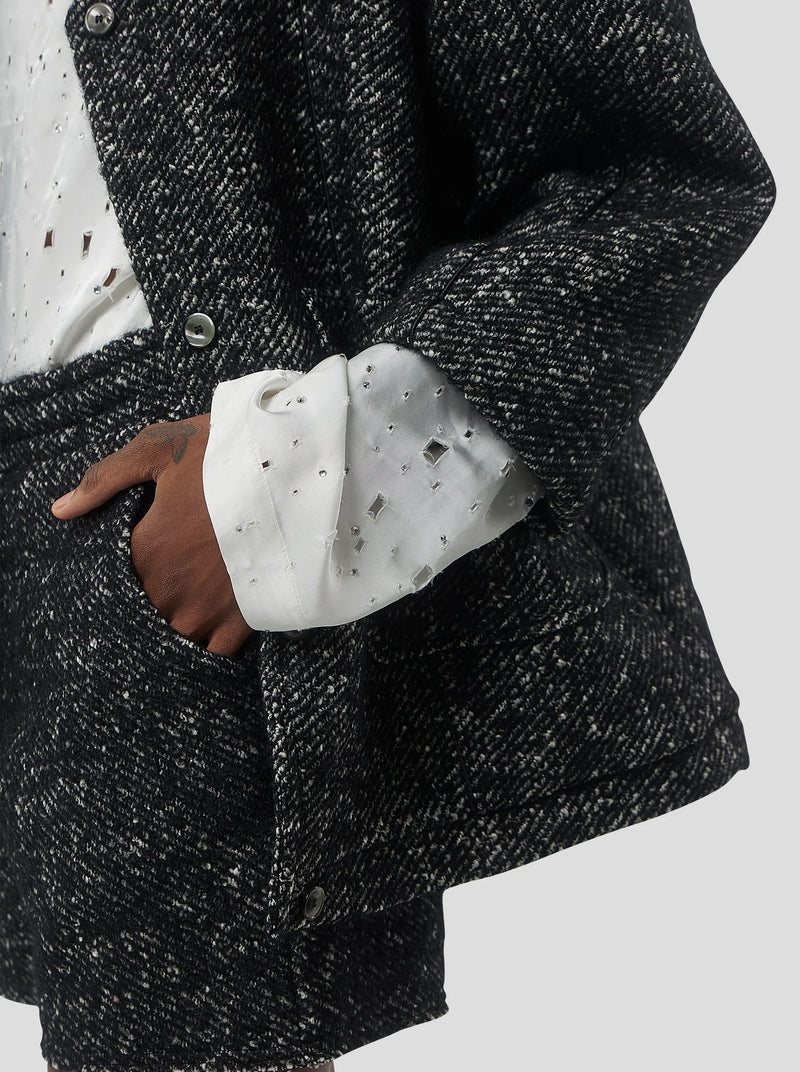 Cardigan Bambi In Dark Wool, Grandfather Style