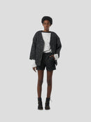 Cardigan Bambi In Dark Wool, Grandfather Style