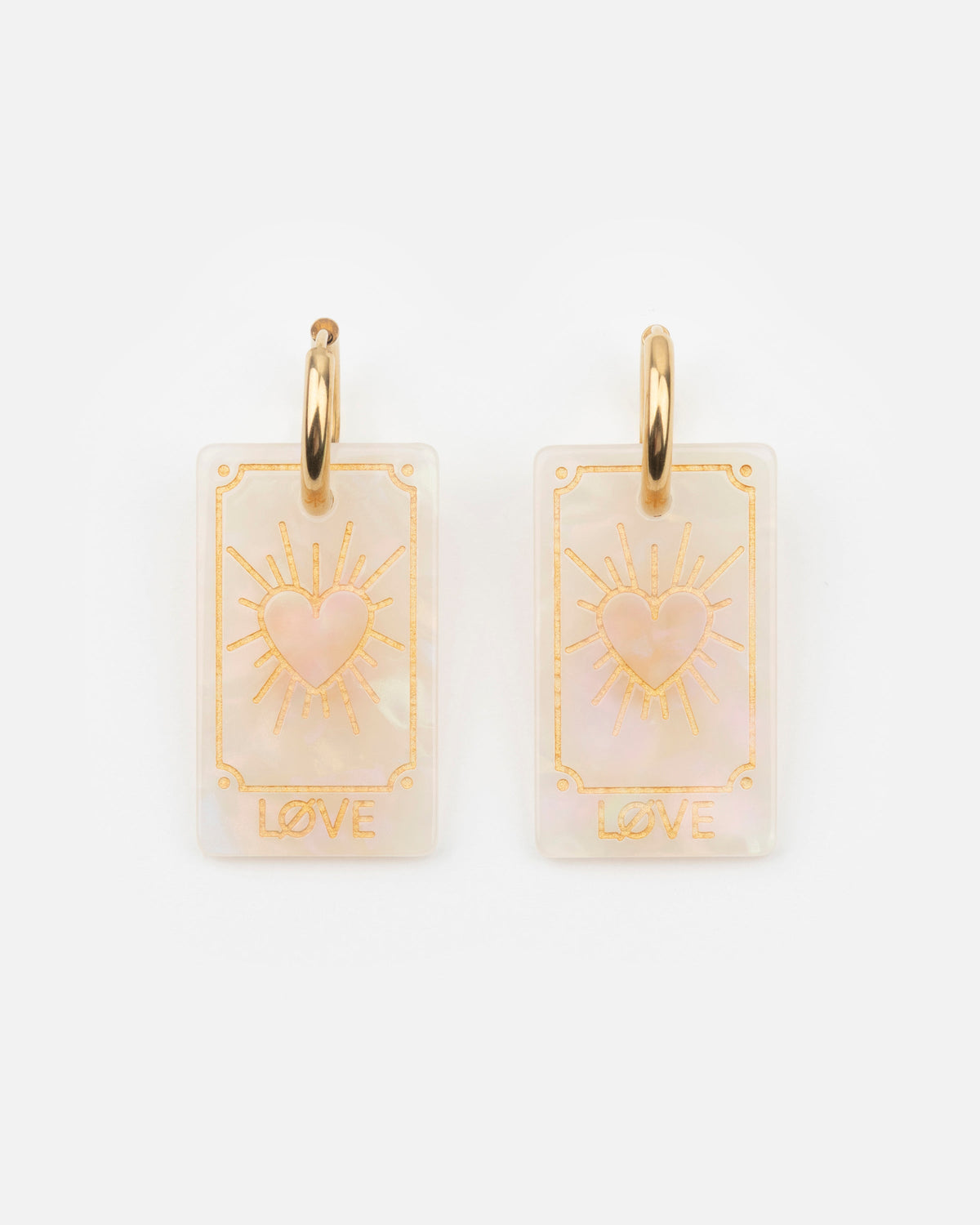 Boucles D'Oreilles Carte De Tarot - Irisé Blanc