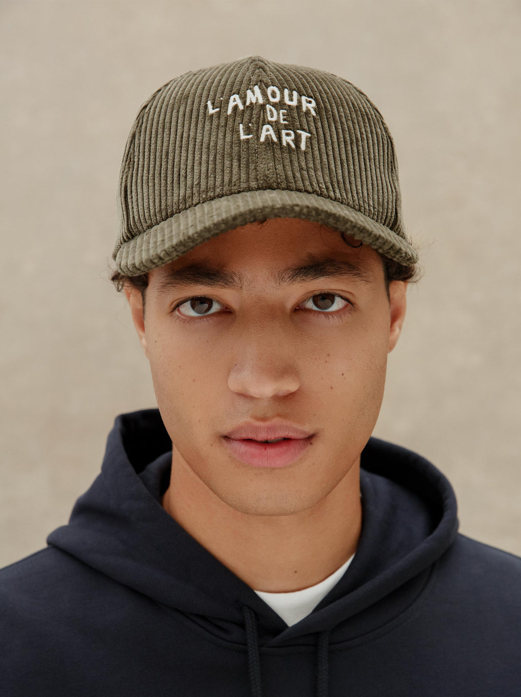 L'Amour De L'Art Khaki Velvet Cap