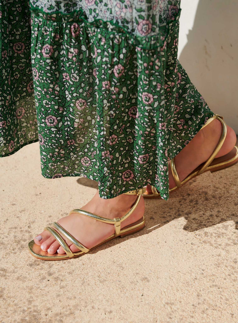 SANDALES PLATES DOREES CATHERINE PETITE MENDIGOTE