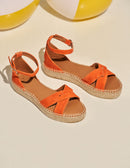 Espadrilles Plates Catherine - Orange Suede