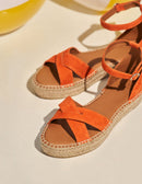 Espadrilles Plates Catherine - Orange Suede