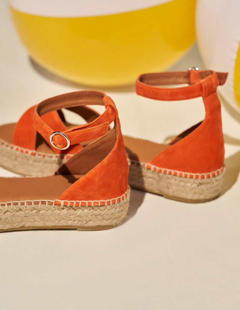 Espadrilles Plates Catherine - Orange Suede