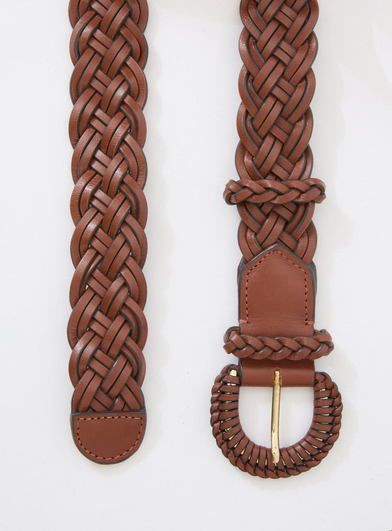 Ceinture Aramis Cuir Tresse - Camel