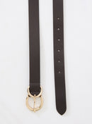Astrid Smooth Leather Belt - Black