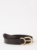 Astrid Smooth Leather Belt - Black