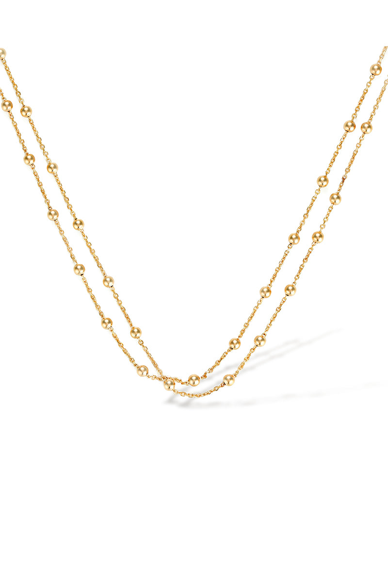 Cadena de bolas doble en Oro Amarillo 375/1000 43cm