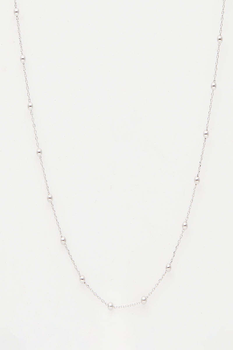 Chaîne Boules En Or Blanc 375/1000 43Cm