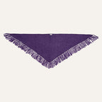 Michonet – Mantón Purple, mantón triangular morado de lana con flecos, vista frontal